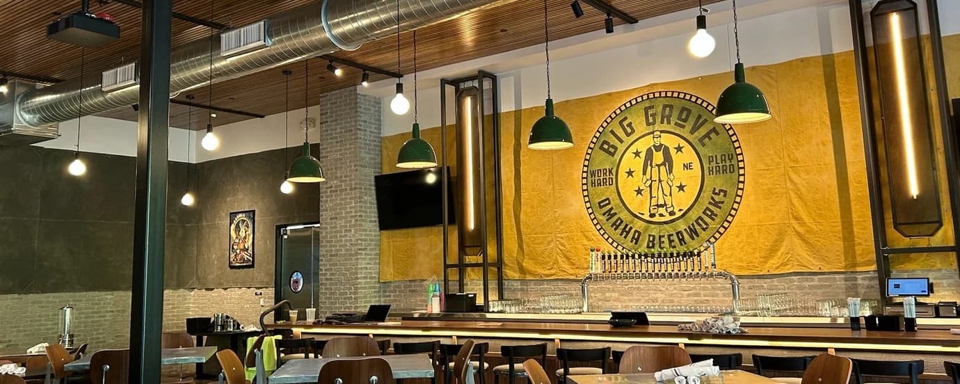 The Big Grove Brewery taproom in Omaha, painted and finished by DGR Painting Contractors